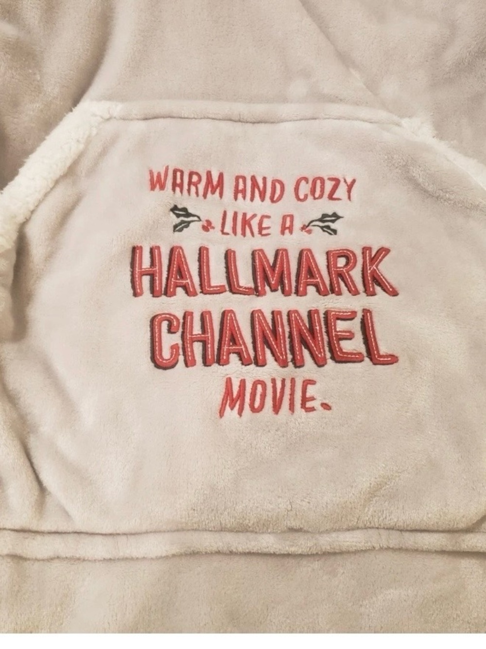Hallmark Channel Oversized Sherpa Holiday Hoodie Blanket Sweatshirt